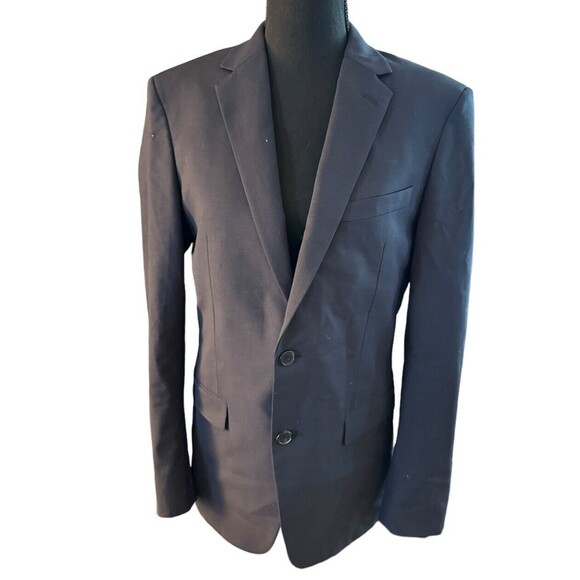 Theory Wool Blend Blazer Suit Two Button Vented Lined Navy Blue Women Size 38 R - Picture 1 of 10